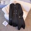 Plus Size Women's Mid-Length Korean Style Slimming Windbreaker Jacket for Autumn/Winter