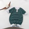 Long Sleeve Striped Round Neck Infant Baby One Piece Romper Crawling Jumpsuit