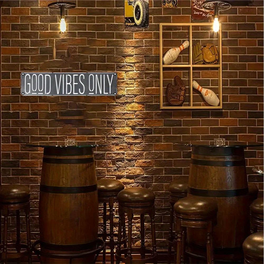 Hliníková cedule Only Good Vibes" - 16 x 4 palce | Odolné kovové nástěnné umění s UV potiskem pro domácí, barové, kavárny a venkovní dekorace