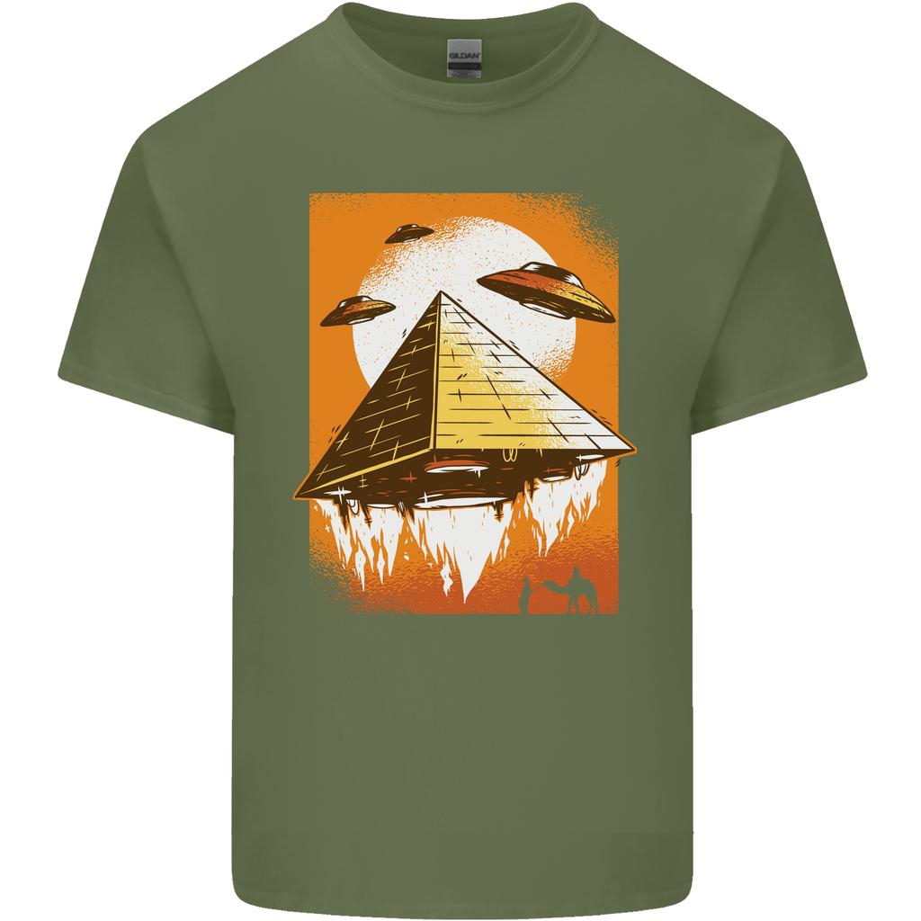 UFO Pyramid Alien Flying Saucer Unisexs Light Cotton TShirt