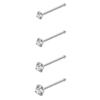 4/12PCS Stainless Steel Zircon Nose Piercing Stud Set L Shape Nose Ring Lot Twist Nose Ring Stud Bulk Body Piercing Nariz Pack