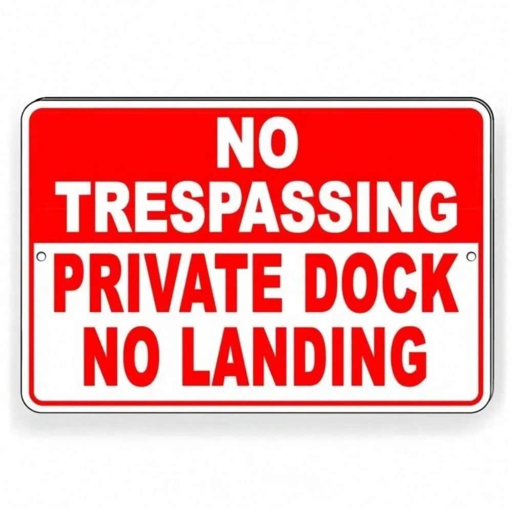 

Lake Shield Metal Dock Sign Fluorescent Private Property No Trespassing 20X30