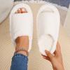 Fashion Thick Sole Open Toe Home Slippers Women Autumn Winter Warm Plush Slides Ladies Bedroom Soft Sole Light Slippers Shoes