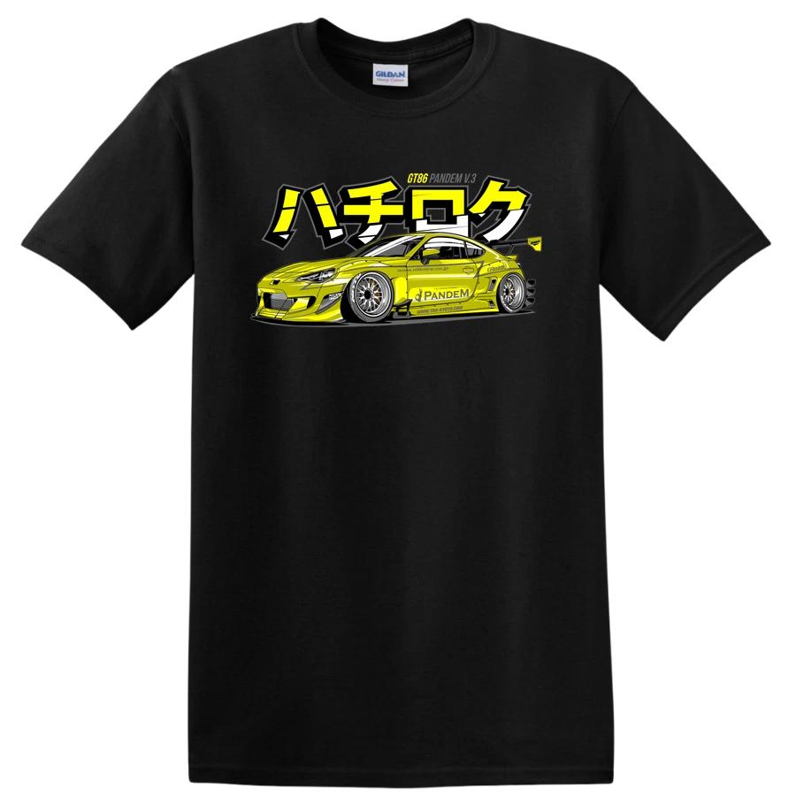 Drift Car Graphic T Shirt JDM 86 Racing Yellow Tee Art Style Auto Enthusiast L