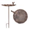 Heavy Duty Metal Bird Bath Water Dish Outdoor Watering Station Rustproof Finish Vintage Garden Decoration Easy to Clean