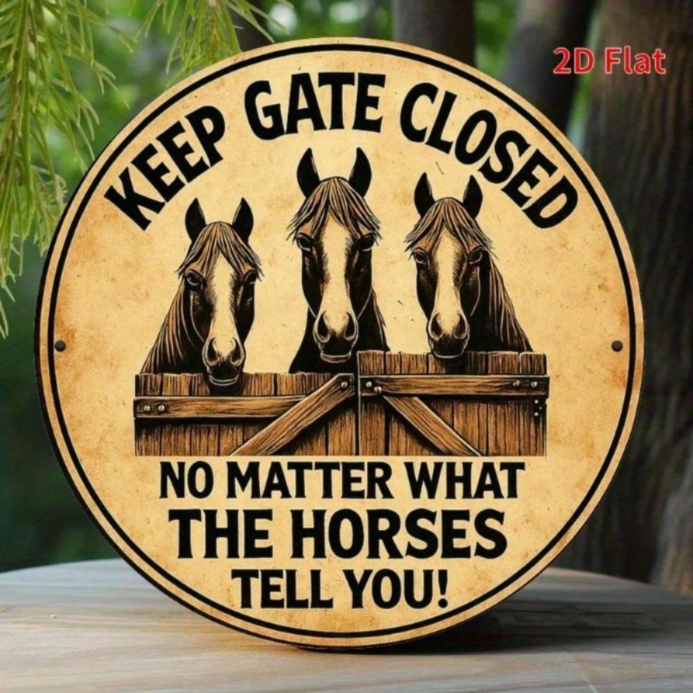 Vintage Horse Metal Sign Rustic Wall Art Home Garage Cafe Decor Gatekeeper