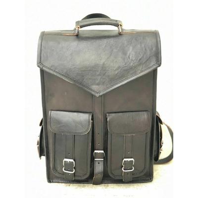 Echtleder Herren Rucksack Tasche Laptop Satchel Aktentasche 16" Vintage Schwarz Large