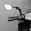 Motorcycle Wide View Rearview Mirror Flip Adjustable Angle Plastic Glass Material Universal Quick Mount For Road Safety