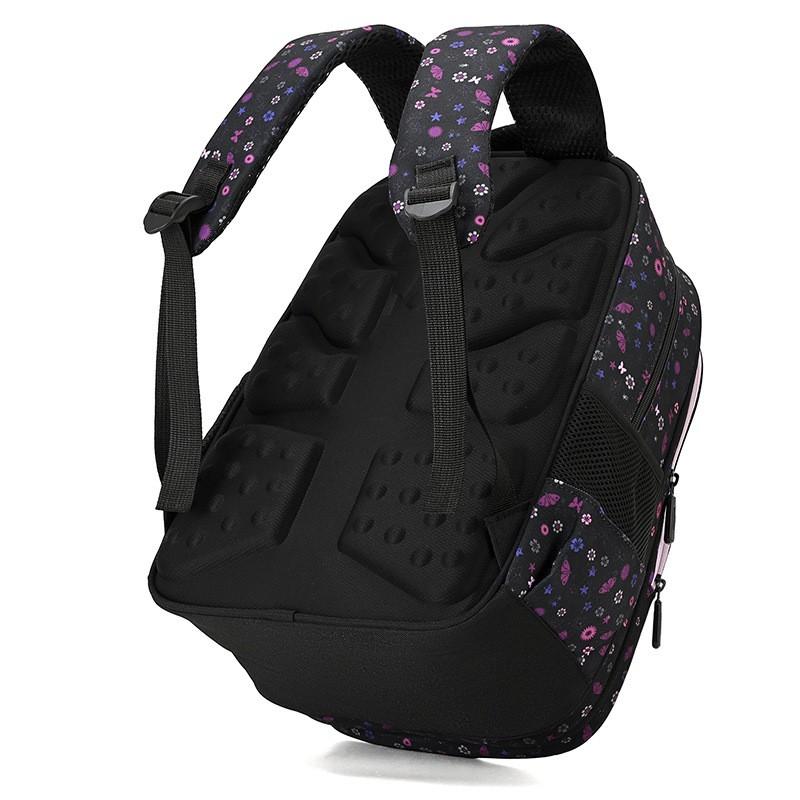 Kids School Backpack 16 Inch 3D Hard Shell Butterfly Design Grades 1-6 Breathable Oxford Fabric With Padded Straps