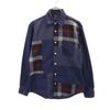 BLACK LABEL CRESTBRIDGE Long Sleeve Checkered X Denim Patchwork Shirt S Men's Used