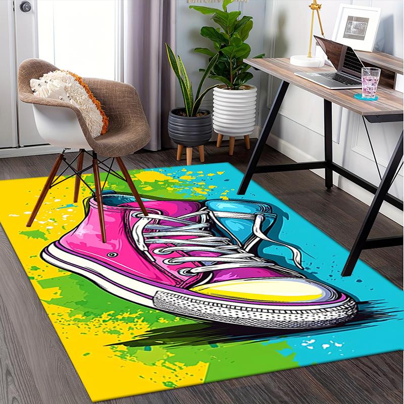 Skateboard Shoe Graffiti Chair Mat Office Carpet: Oversized Rug for Home Decor, Sofa Carpet, Desk Mat Perfect Gift for Any Room