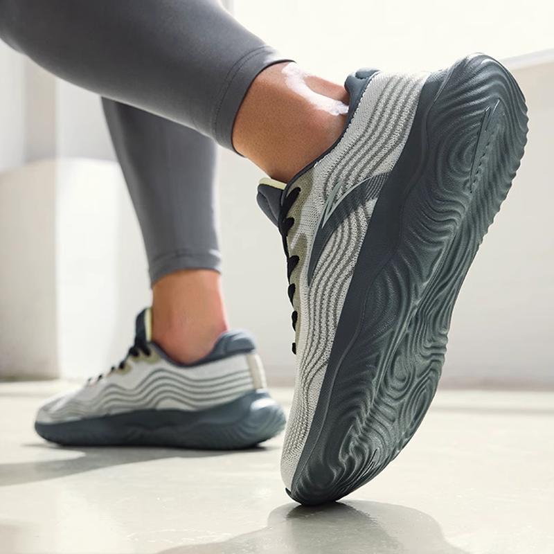 Anta Comfortable Fit Shock Absorption Non-Slip Low-Top Training Shoes Men Sneaker Gray Green Black 112457718S-2