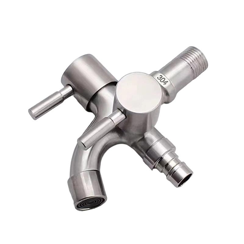 Kran ze stali nierdzewnej 304 Jeden wlot Dwa wyloty Wielofunkcyjny Kran z podwójnym wylotem do pralki Kran ogrodowy zewnętrzny do zlewu basenowego