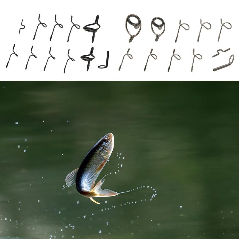 High Quality Stainless Steel Fly Rod Guide Set Fishing Rod Guides Tips Parts Durable DIY Eye Rings Fishing Accessories
