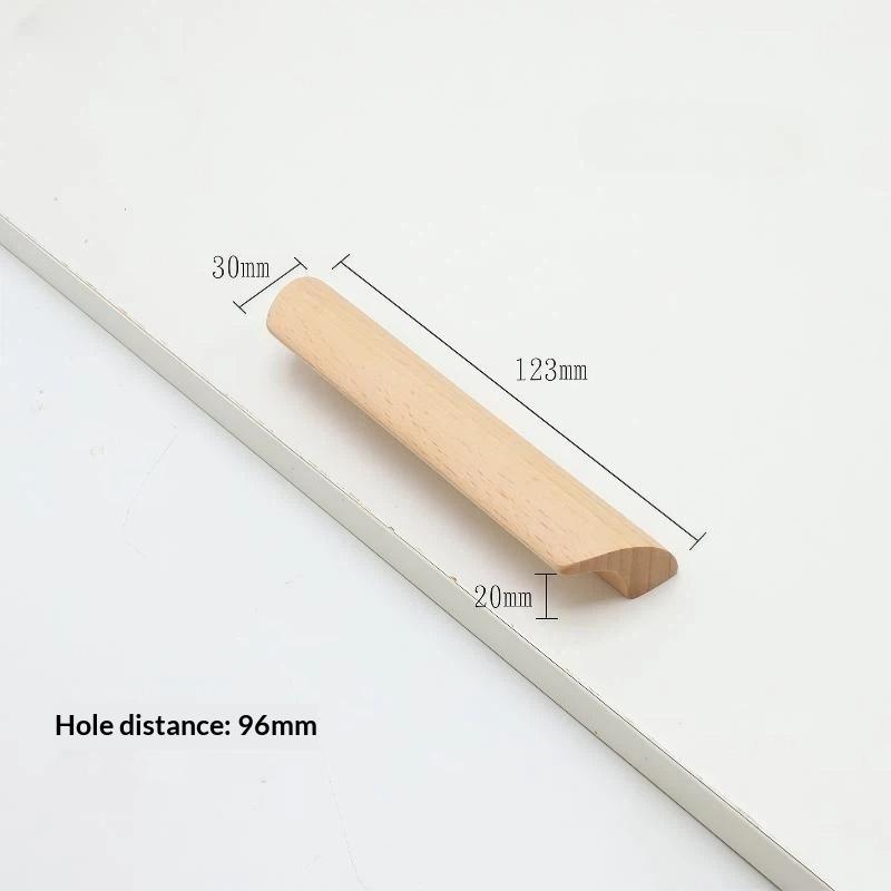 Minimalist Nordic Solid Wood Cabinet Handles Smooth Wooden Drawer Pulls for Wardrobe Closet Door Bedroom Furniture Upgrade