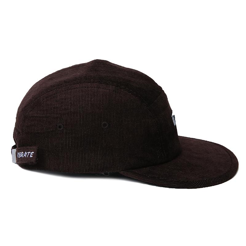 VIBRATE Box Logo Corduroy Camp Cap (Brown)