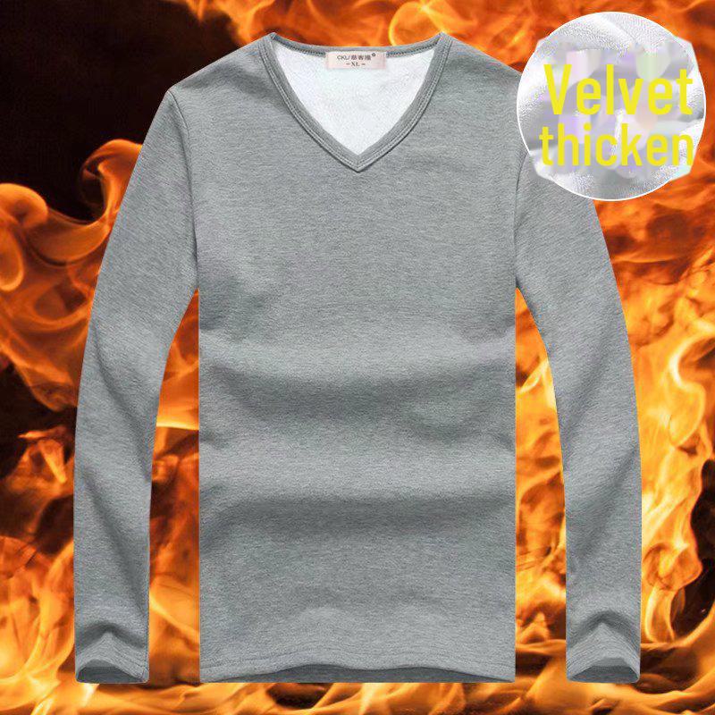 

Мужской плотный бархатный топ с V-образным вырезом и длинными рукавами, термобелье 3XL