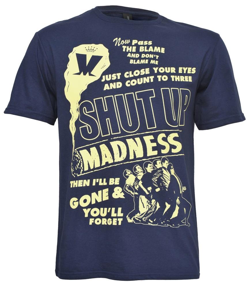 

Madness T Shirt Shut Up Band Logo Blue New Official 4XL