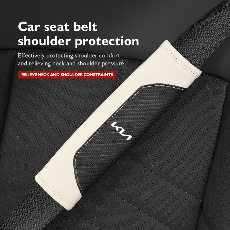 AQH1 For KIA Car Emblem Seat Belt Cushion Safety Belt Shoulder Protector Pad Accessories Cerato Soul Venga Forte Spectra Sedona Niro