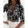 Elegant Ladies Fashion Blouse 2026 Spring & Autumn Digital Chain Printing Shirt Commuter Slim Office Women's Blouse