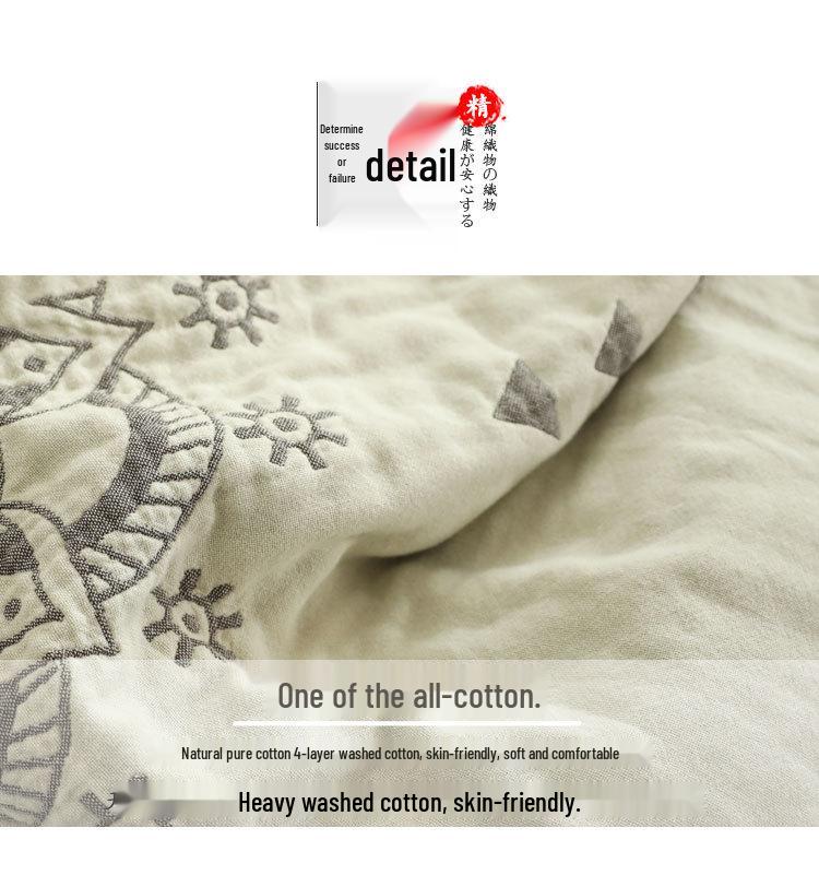 2019 Japanese Four-Layer Thick Gauze Blanket - Soft Cotton Yarn for Sofa or Bed (Spring/Summer)
