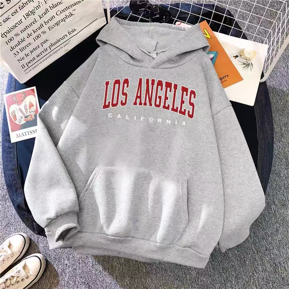 Women's Hooded Long Sleeve Oversized Sweatshirt Letter Print Casual Pullover Top