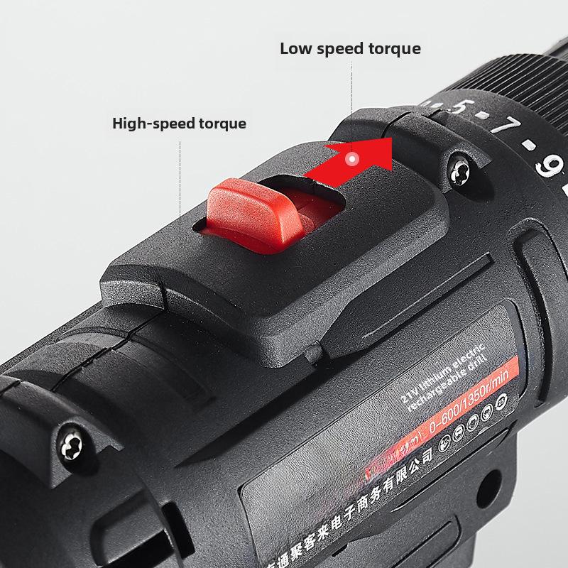 Zuoguan lithium electric drill: Dual-speed rechargeable pistol drill with multifunctional household screwdriver.