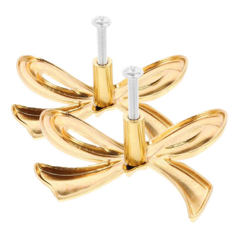 2 Pcs Brass Butterfly Bow Pull Dresser Knob Cabinet Door Handle Drawer Knob Wardrobe Handle Furniture Knob Kitchen Knob For
