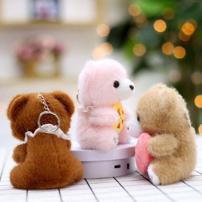 Cute Little Rabbit Pendant Plush Toy Teddy Bear Doll Bag Hanging Keychain Grab Machine Doll Goods
