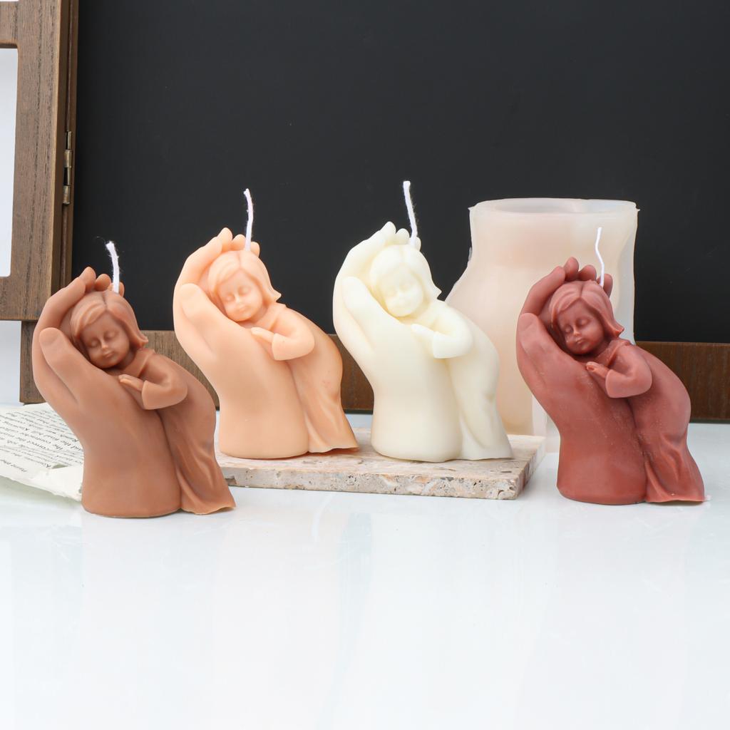 3D Mutterliebe Hand Silikonform Fondantform Harz Gips Schokolade Kerze Süßigkeitenform Mutter Kind Silikonkerzenform