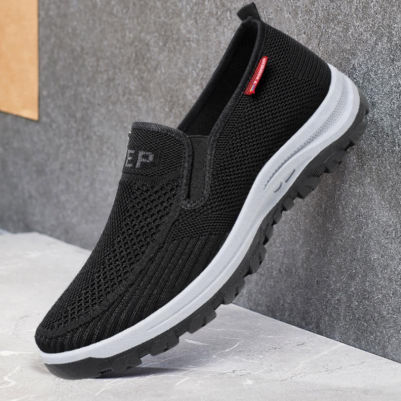 

Flying woven mesh breathable driving shoes one pedal lazy shoes simple men s shoes soft sole casual shoes men 39