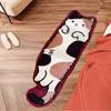 Tappeto Lungo Peluche Design Gatto Cartone Animato, Tappetino Morbido Antiscivolo Lavabile per Camera da Letto Soggiorno Decorazioni per la Casa, Lavabile in Lavatrice