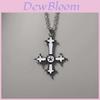 Gothic Cross Pendant Necklace For Women With Alloy Chain And Electroplated Finish