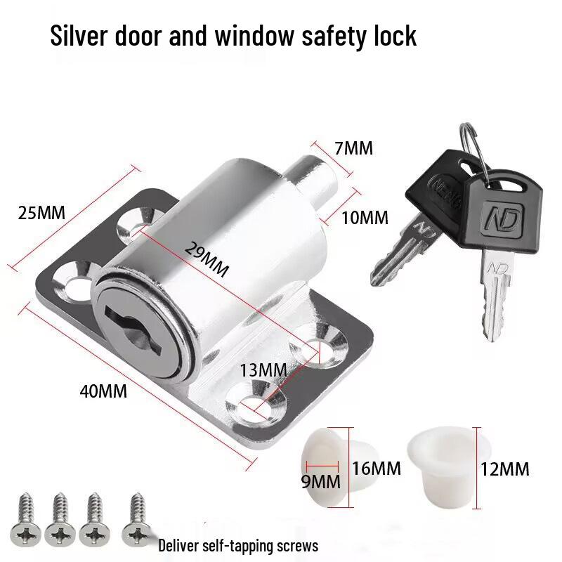 Universal Sliding Door & Window Lock, Child Safety Fastener for Plastic, Steel, & Aluminum