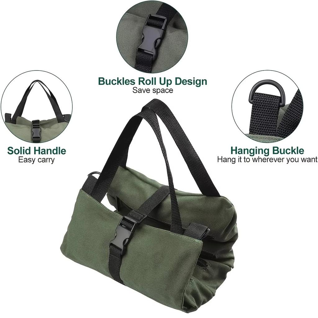 Tool Roll Bag,Multi-Purpose Roll Up Tool Bag,Wrench Roll,Canvas Tool Organizer Bucket,Car First Aid Kit Wrap Roll Storage Case