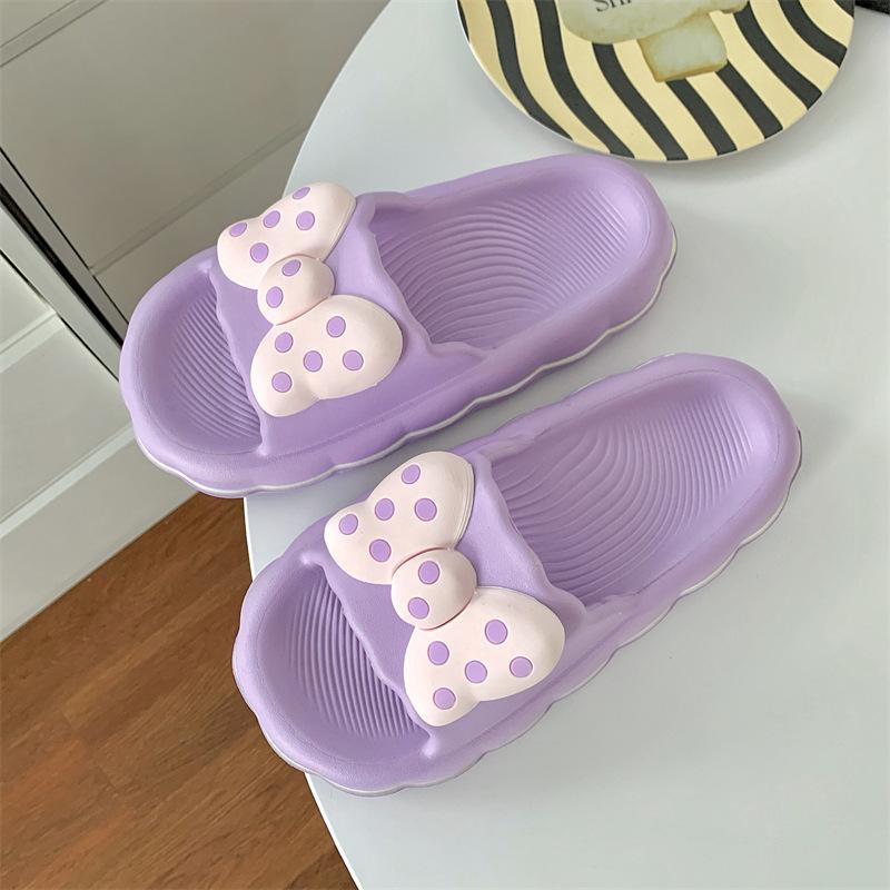 

Мягкие удобные шлепанцы для дома, бассейна, прогулок с бантом 40-41 фиолетовый