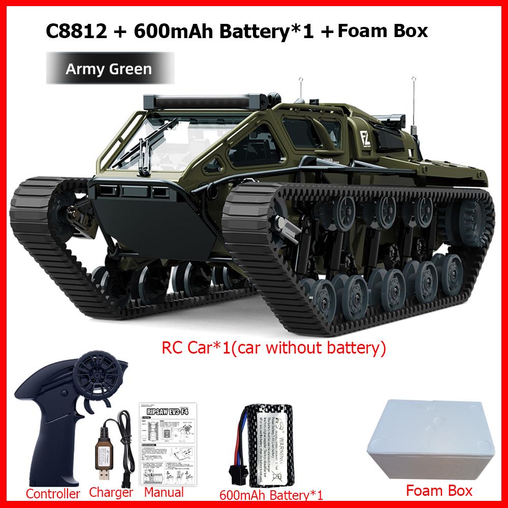 

JJRC C8812 RC Car Full Scale Tracked Tank Simulation 2.4G Remote Control Car Drift LED Light Off-Road RC Toy As Gift