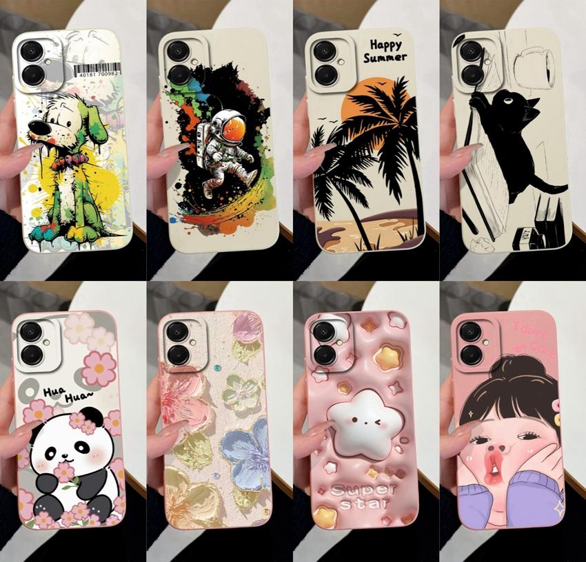 Fashion Case For Samsung A07 M07 F07 A25 A17 M17 F17 M36 F36 M56 S26 Plus Cute Cartoon Star Pattern Soft Liquid Silicone Phone Cover For Samsung Shell