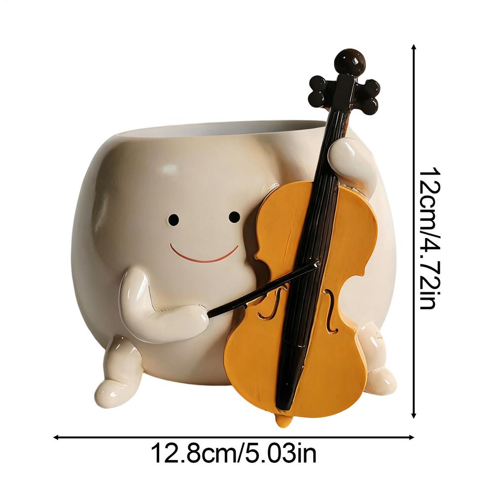Succulents Pot Smily Face Planter Pot Guitar Succulents Flowerpot Unique Guitar Boy Shape Smile Face Planter With Drainage
