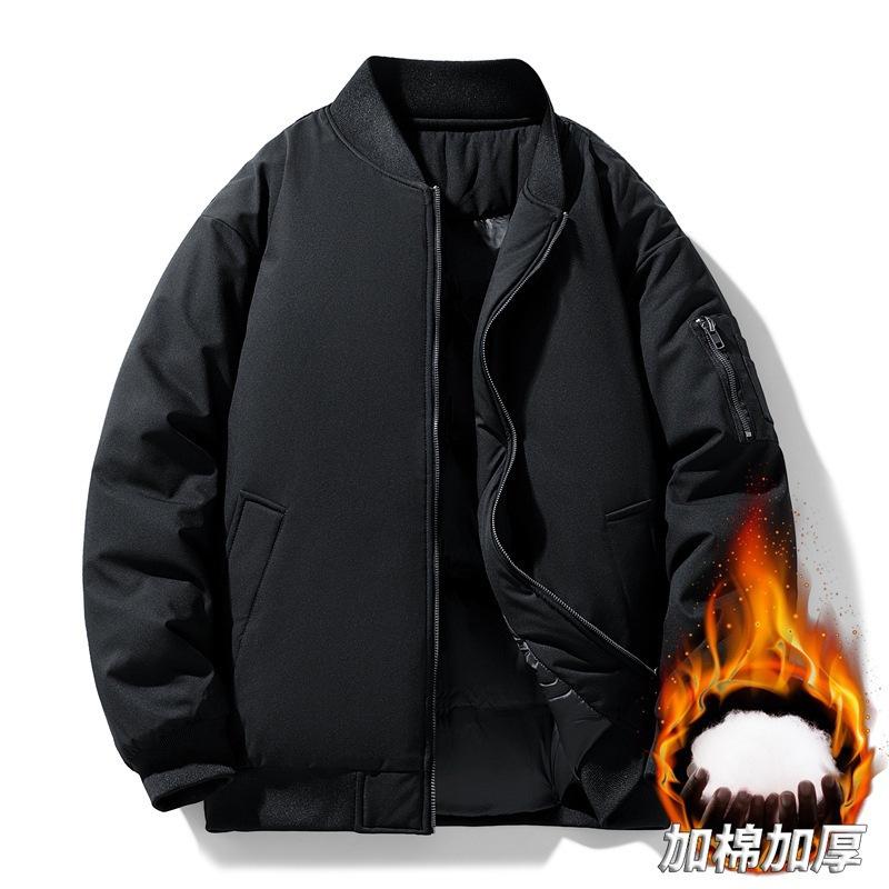 Padded jacket men's thick padded jacket winter winter winter thickened warm anti-splashing thick padded jacket men's jacket flight jacket