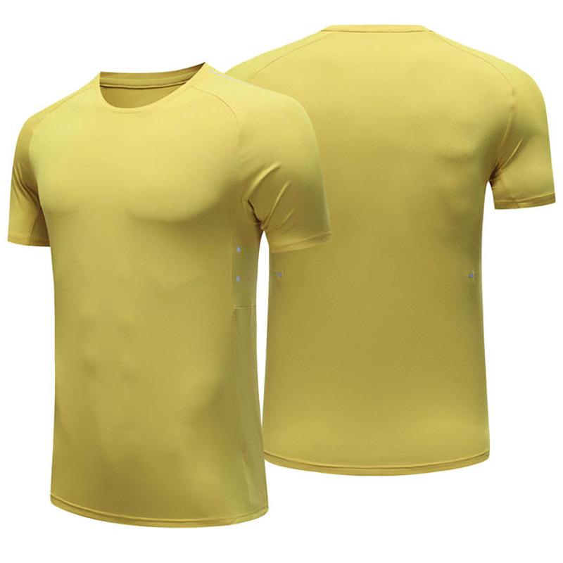 Męska letnia koszulka z krótkim rękawem, szybkoschnąca, rozciągliwa, jednokolorowa, z okrągłym dekoltem, modna, codzienna, do biegania, treningowa