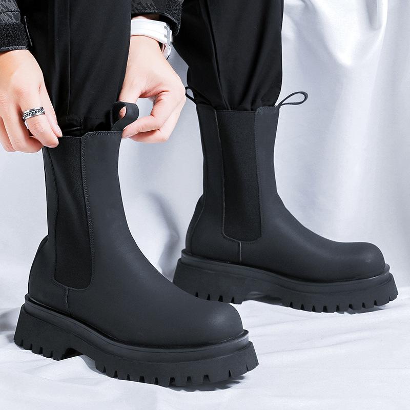 Chelsea Boots Men's British High Top Cigarette Boots Men's High Pass Locomotive Martin Boots 9883-Y