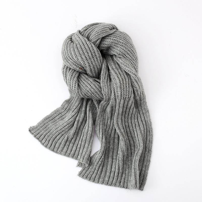 Autumn and winter versatile knitted wool scarf women's new high-end solid color couple scarf high quality