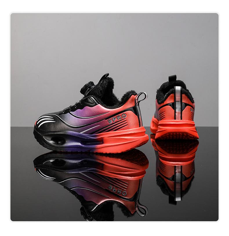 Red Hare Boys' Running Shoes: Shock-Absorbing Soft Sole, Ultra-Light, Winter Leather Upper, Double Cotton Lined, Student Sports Shoes