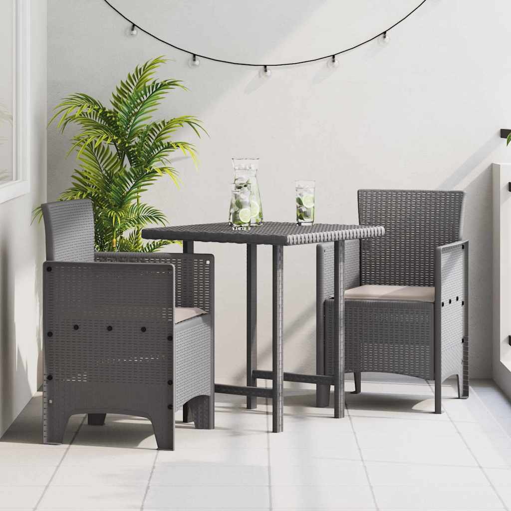 Garden Chair 2 Pcs Light Grey 53 X 49 X 85 Cm Polypropylene
