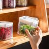 Vorratsbehälter für Lebensmittel mit Abtropfkorb, Spender für Obst und Gurken, Trocken- und Nassbehälter, versiegelte Dosen, Aufbewahrungswerkzeug für den Küchenkühlschrank