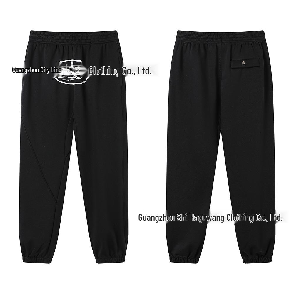 Cross-border CORT Demon Island Letter Print Unisex Plus Velvet Hooded Sweatshirt & Sweatpants Set