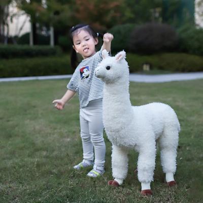 38-80CM Simulation Alpaka Plüschpuppe Niedliches Stehendes Australisches Alpacasso Stofftier Weiche Lama Spielzeuge Geburtstagsgeschenk