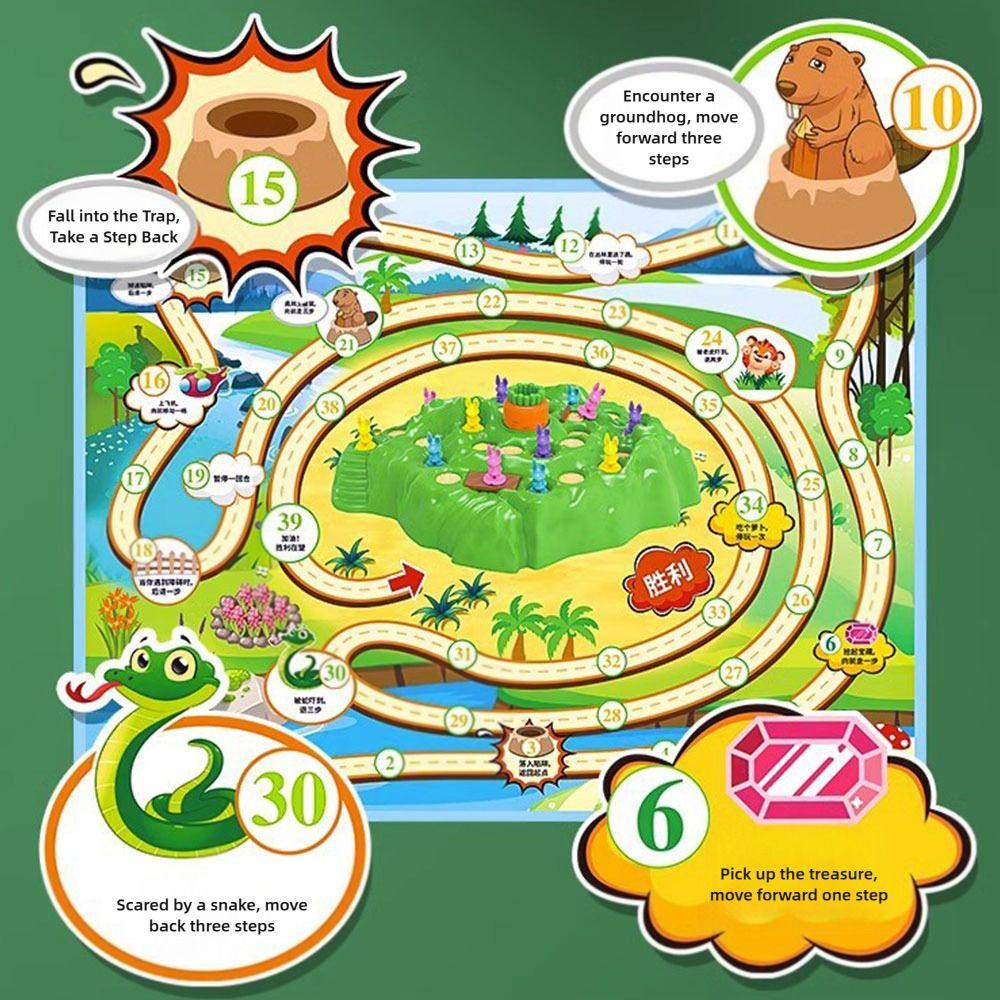Plastic Carrot Rabbit Trap Table Board Game Multicolor Interactive Toy Challenge Game  Party Games