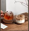 Vintage Coffee Cup Dish Sets for Women 2026 New Household 240ml High End Exquisite Wooden Handle Glass Afternoon Tea Dish